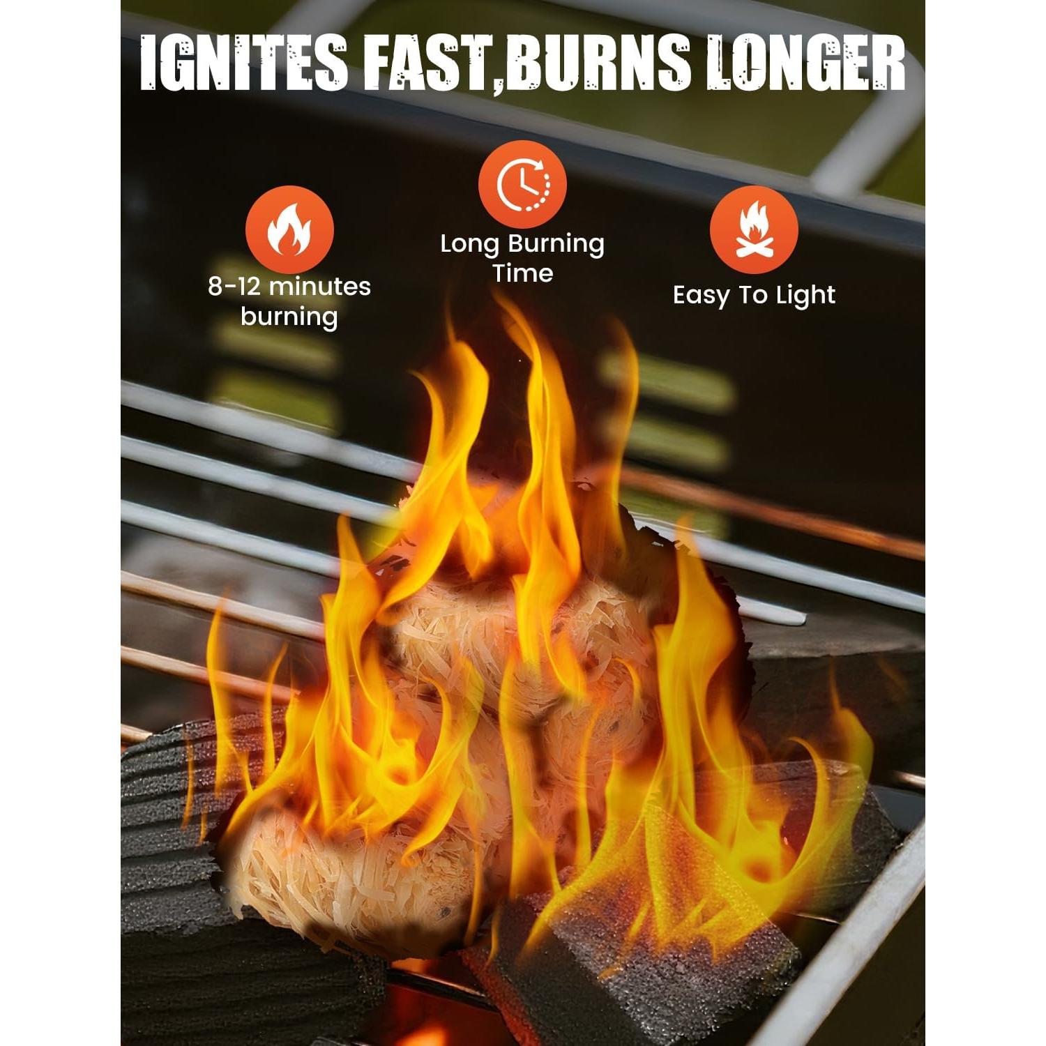 150 Encendedores de Fuego Naturales Fatok para BBQ y Fogatas