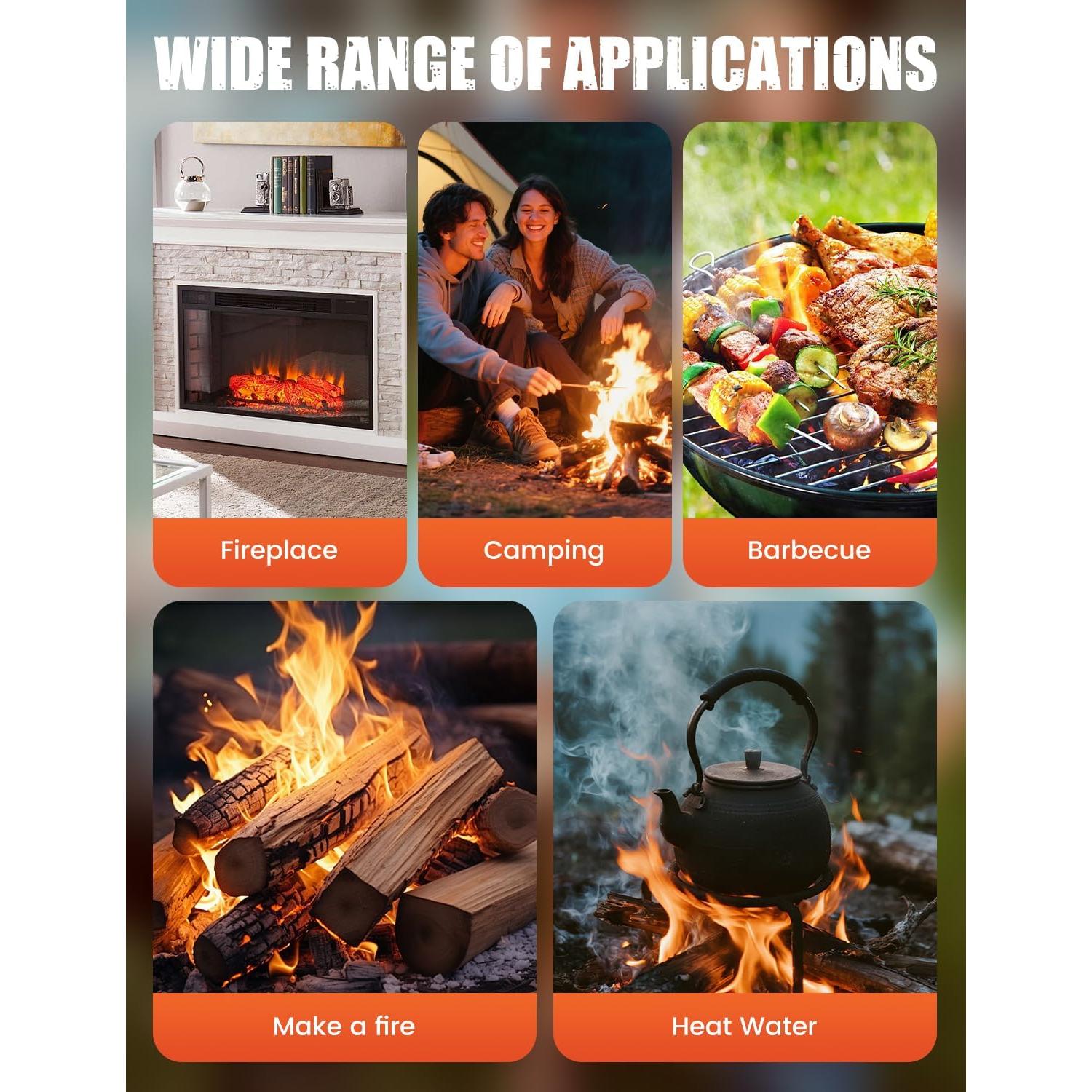 150 Encendedores de Fuego Naturales Fatok para BBQ y Fogatas