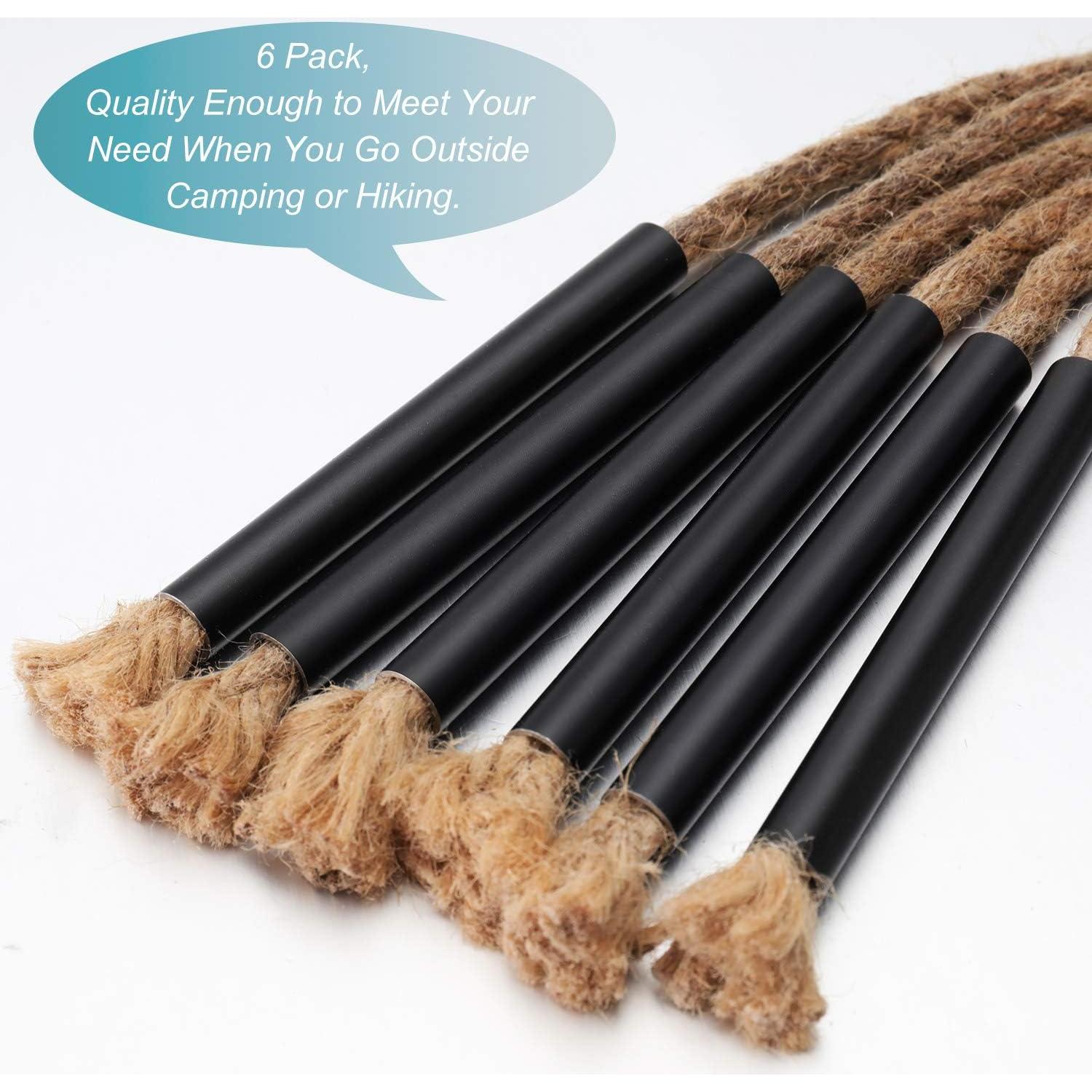 BBTO 6 Piezas Tubo de Yesca de Yute Impermeable 33 cm