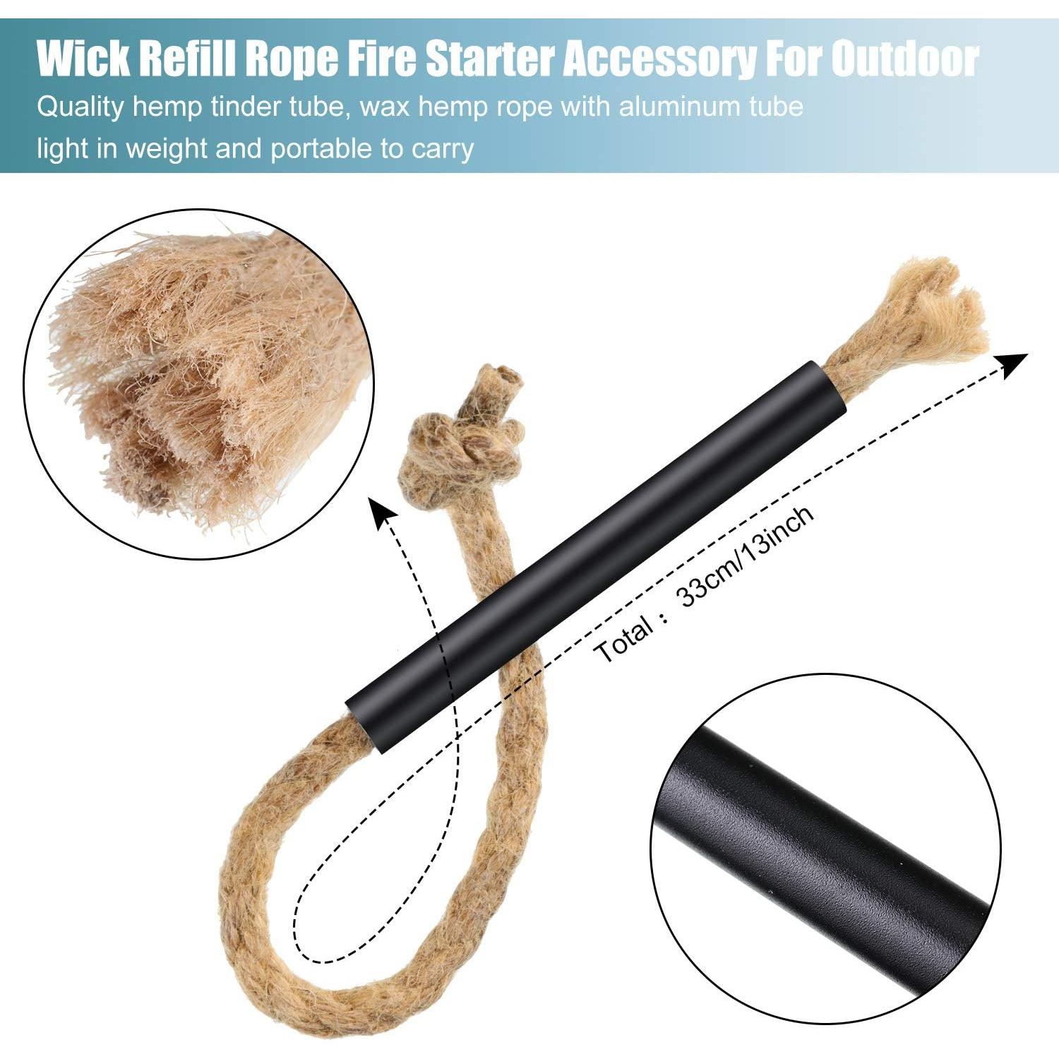 BBTO 6 Piezas Tubo de Yesca de Yute Impermeable 33 cm