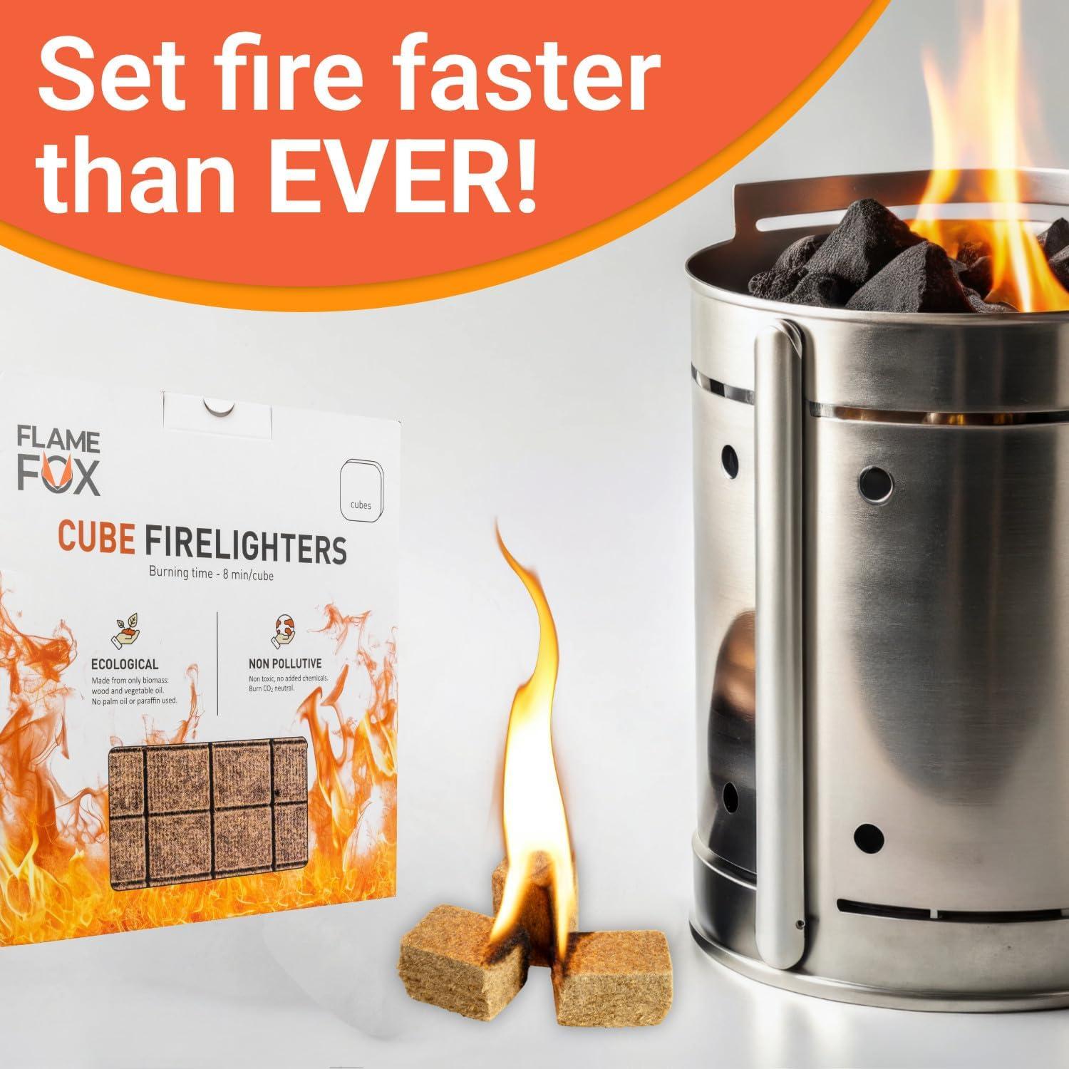 Cubes de Fuego Flamefox 320pcs - Encendedor Rápido y Ecológico