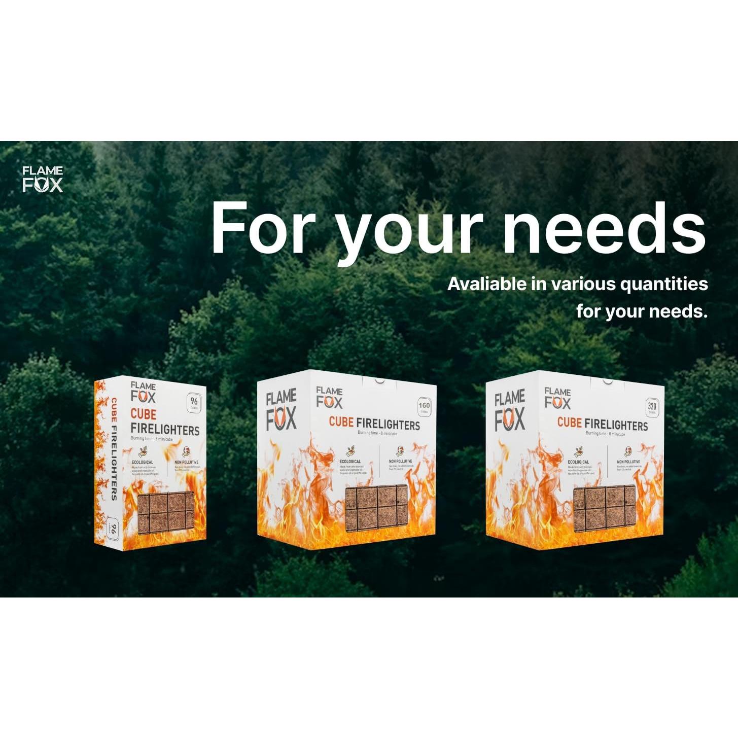 Cubes de Fuego Flamefox 320pcs - Encendedor Rápido y Ecológico