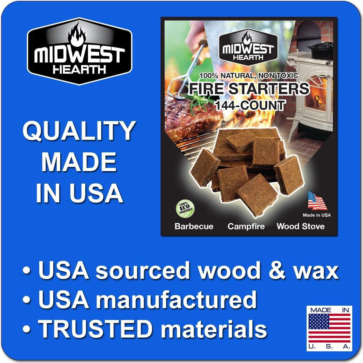 Cuadrados de Encendido Rápido Midwest Hearth - 144 Unidades