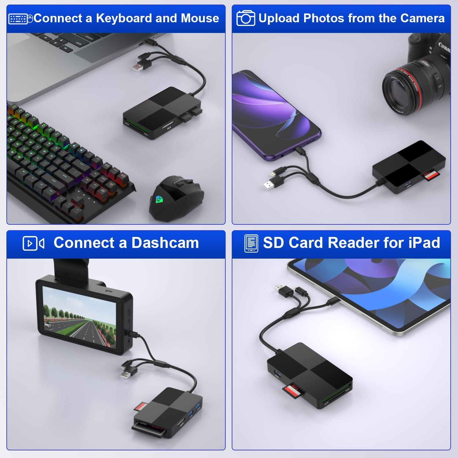 Lector de Tarjetas Múltiples Lymfora 8-en-1 USB-C Lightning