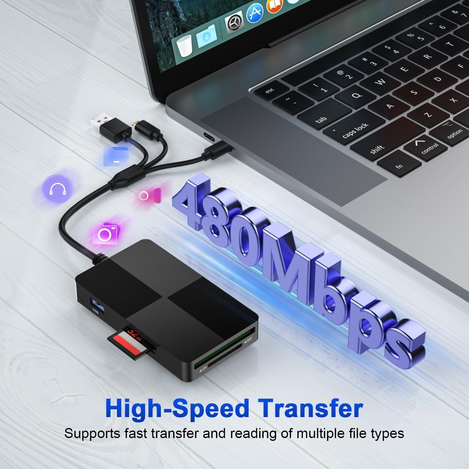 Lector de Tarjetas Múltiples Lymfora 8-en-1 USB-C Lightning