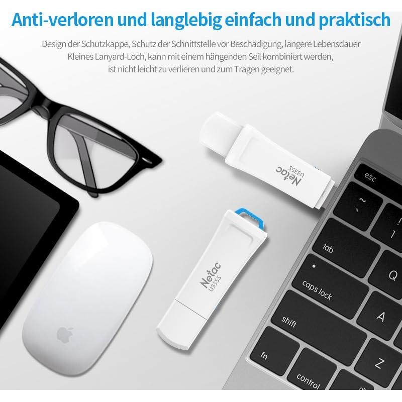 Netac 128GB USB 3.2 Flash Drive 90MB/s U335S Blanco/Azul