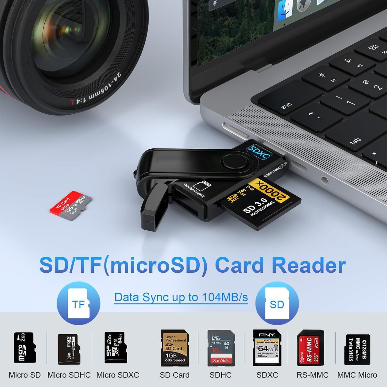 Lector de Tarjeta Micro SD y USB 3.0 MTAKYA 64GB 2-en-1