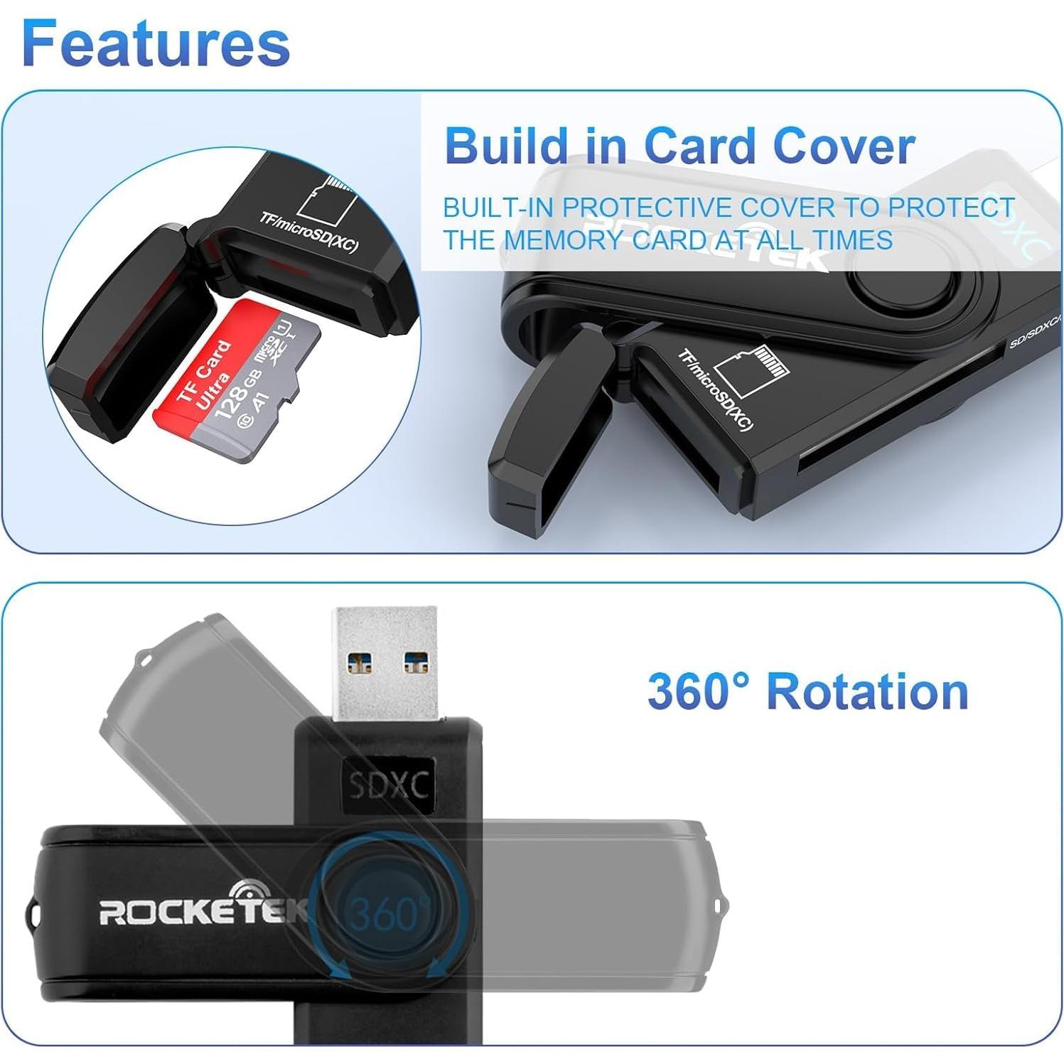 Lector de Tarjeta Micro SD y USB 3.0 MTAKYA 64GB 2-en-1