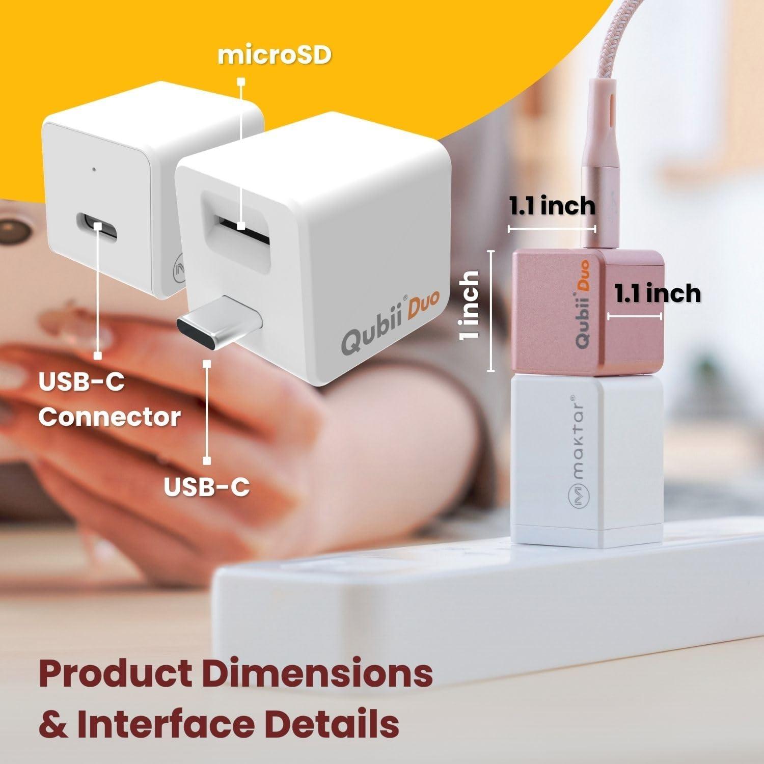 MAKTAR Qubii Duo USB-C 128GB: Almacenamiento y Carga iPhone