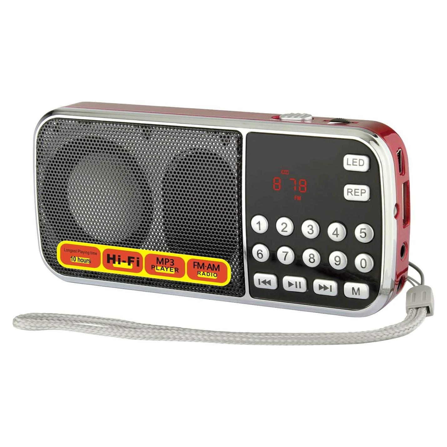 Reproductor de Música Portátil FM Mfine L088 Rojo USB SD