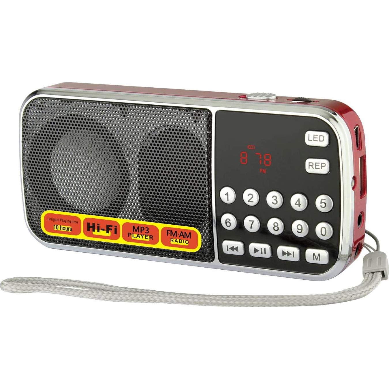 Reproductor de Música Portátil FM Mfine L088 Rojo USB SD