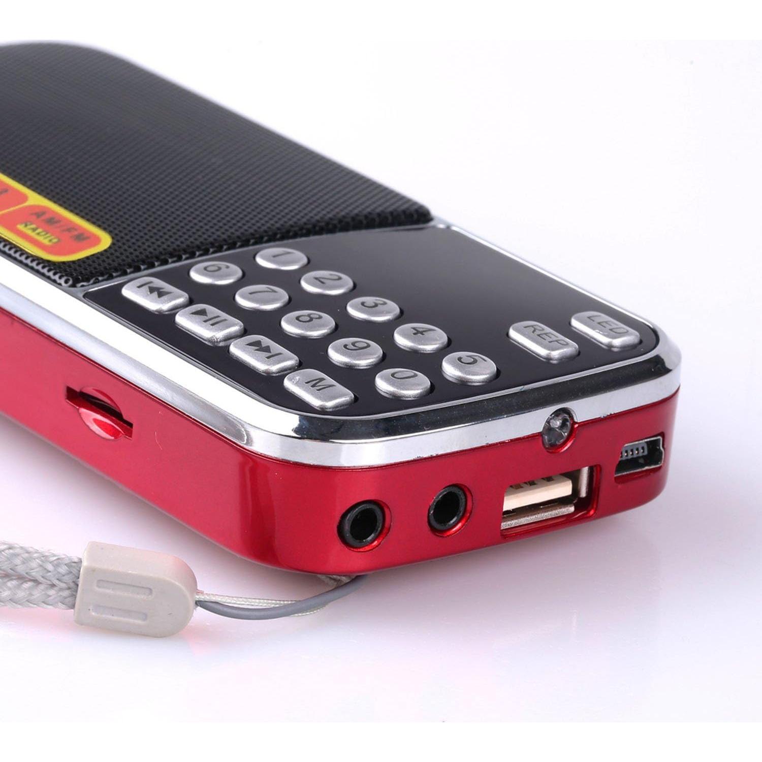 Reproductor de Música Portátil FM Mfine L088 Rojo USB SD