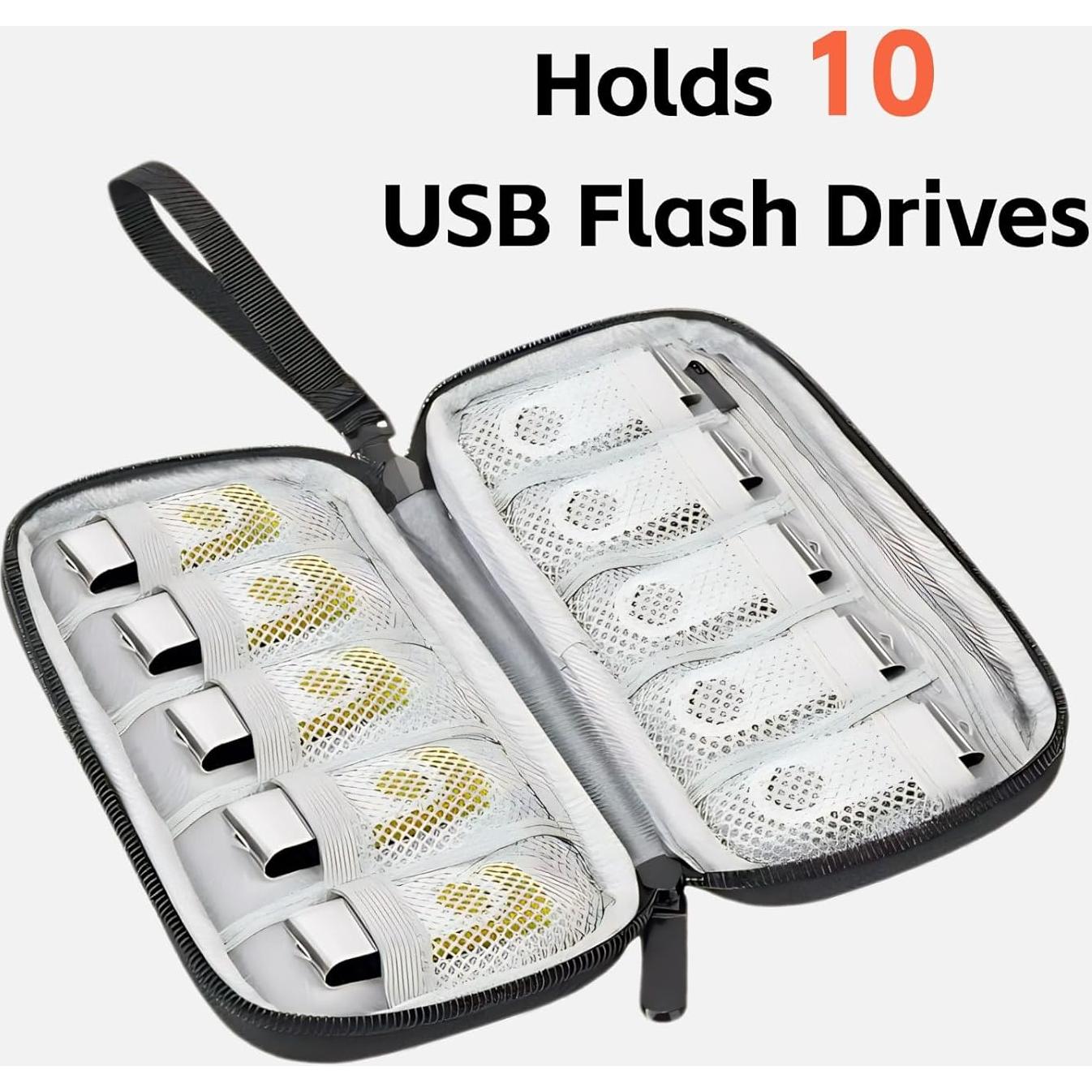 Funda Organizador USB Zealearn 10 Slots Negro para Flash Drive