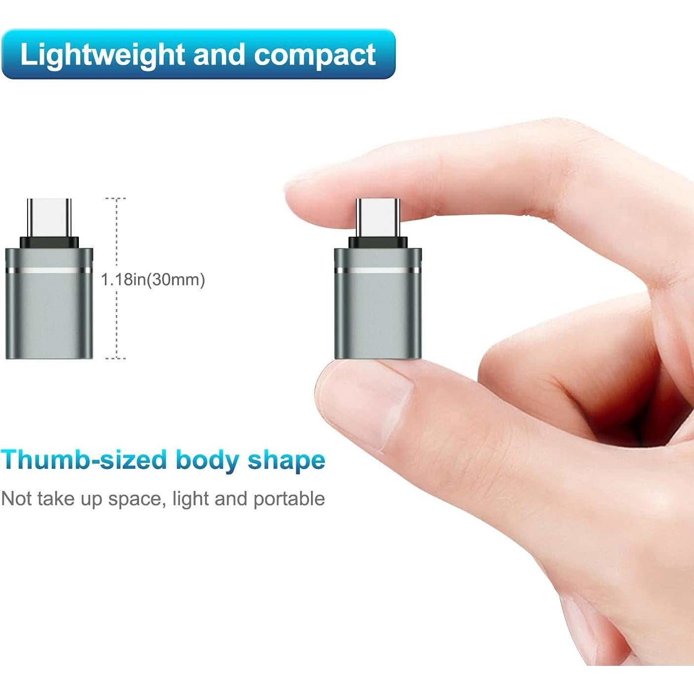 Adaptador USB C a USB 3.0 Hembra LJ zjcxin - Paquete de 3