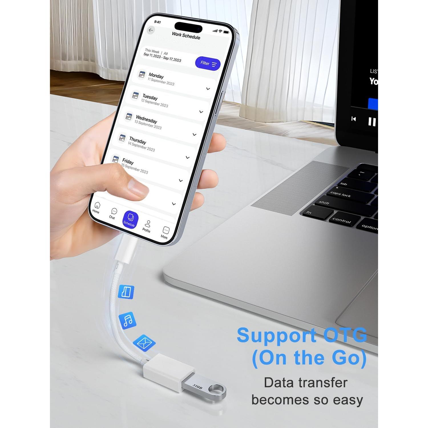Adaptador USB C a USB 3.0 Mepsies 5Gbps Blanco
