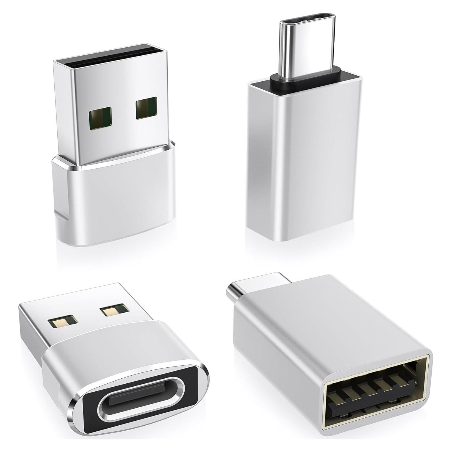 Adaptador USB a USB-C Basesailor 4P 3.0 Plata
