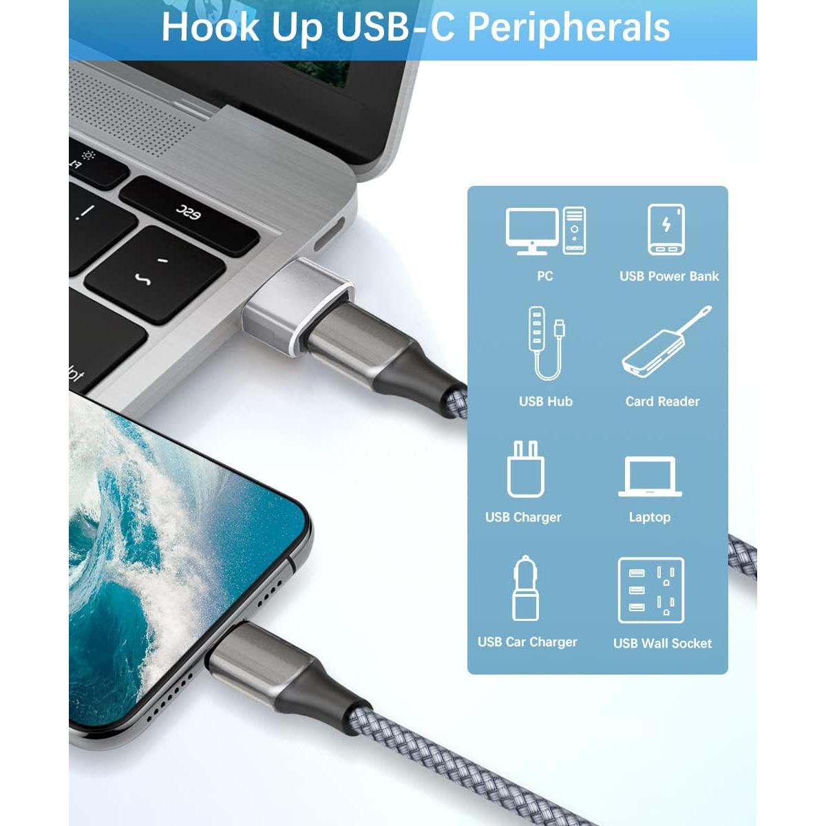 Adaptador USB a USB-C Basesailor 4P 3.0 Plata