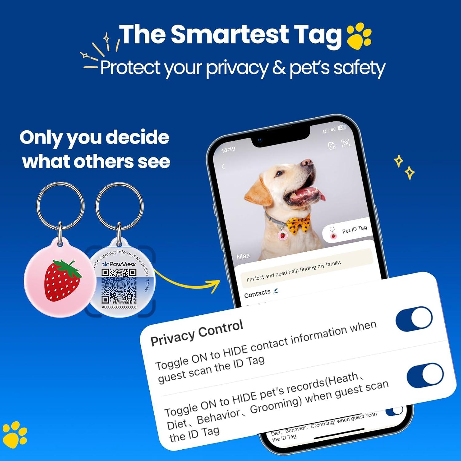 Etiqueta QR Inteligente PawView para Mascotas - Protección y Salud
