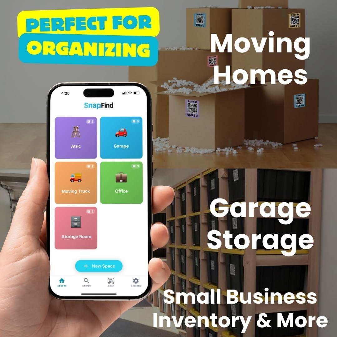 Etiquetas QR Inteligentes SnapFind - 48 Unidades Multicolor