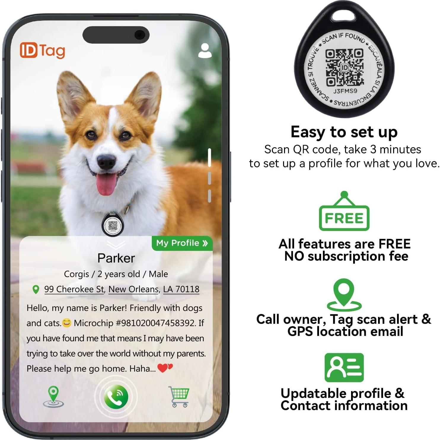 Etiqueta de Identificación Inteligente Icitekwan para Mascotas S