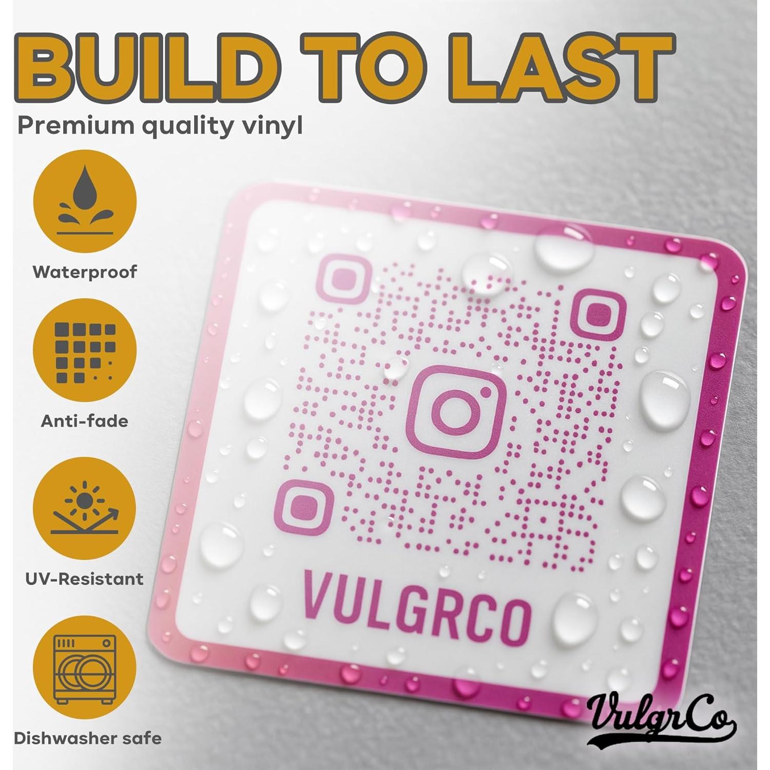 Stickers Personalizados VulgrCo con Código QR - Vinilo Resistente