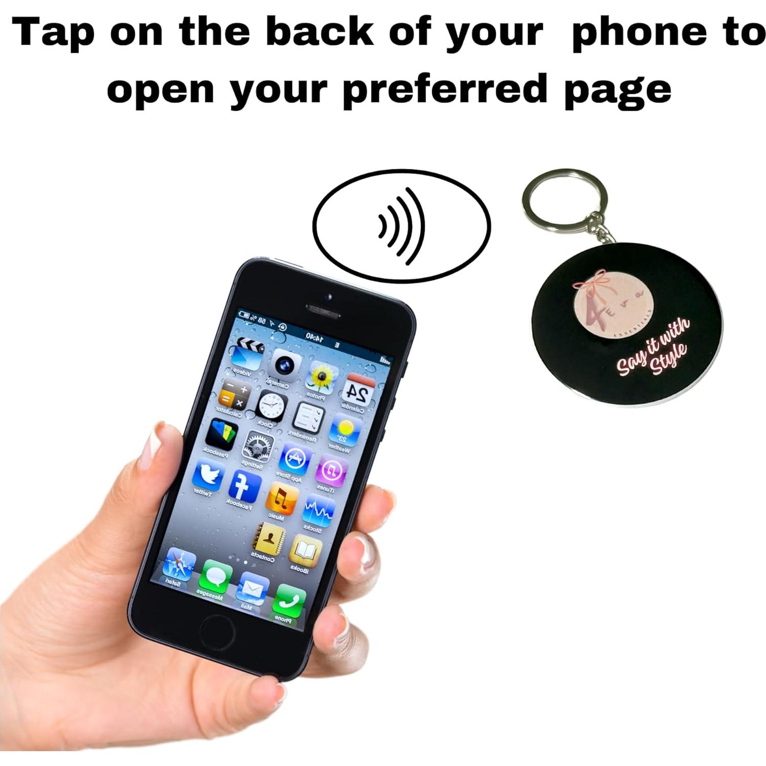 Paquete de 3 llaveros inteligentes NFC personalizados 5.6 cm