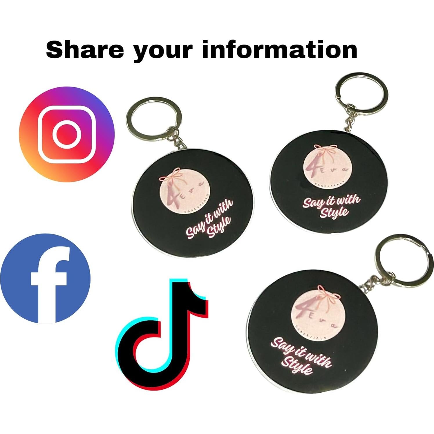 Paquete de 3 llaveros inteligentes NFC personalizados 5.6 cm