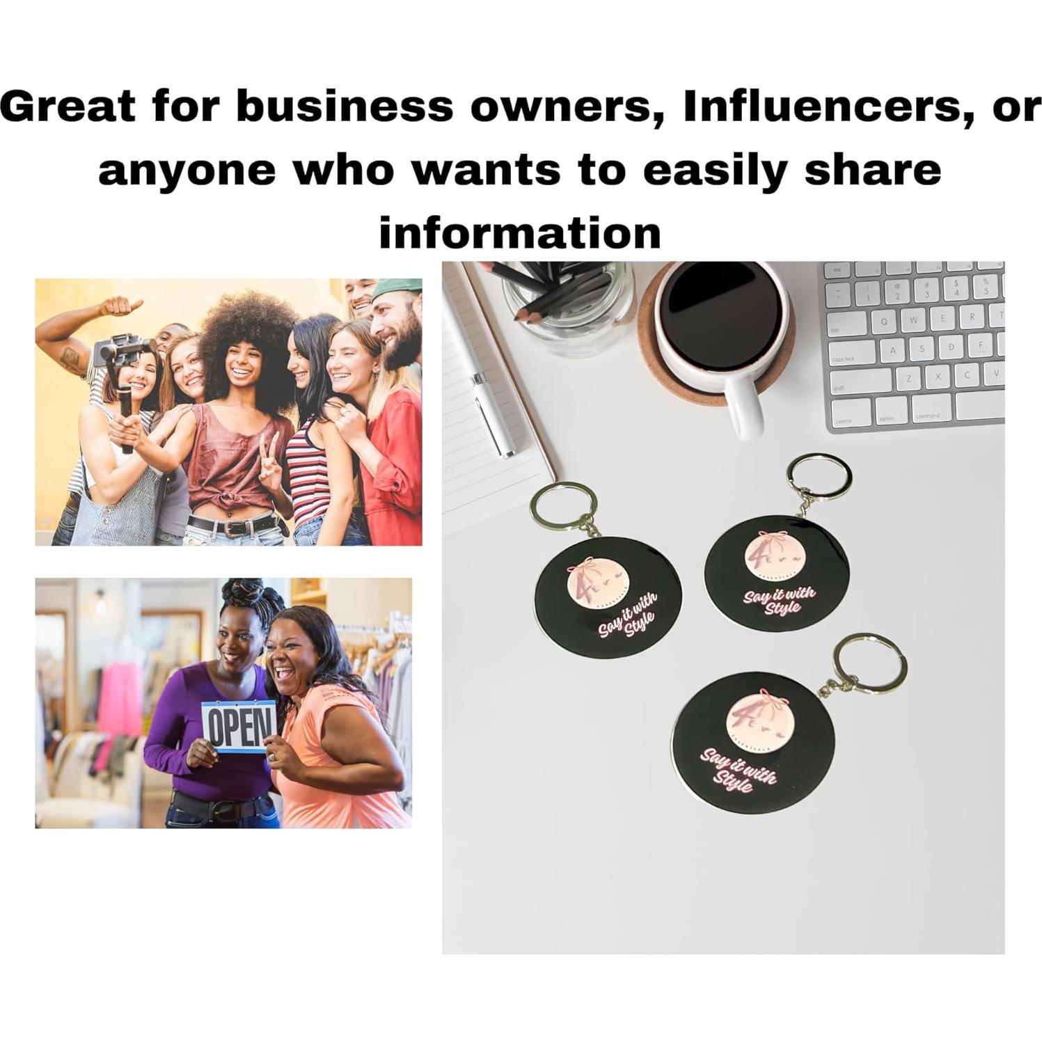 Paquete de 3 llaveros inteligentes NFC personalizados 5.6 cm