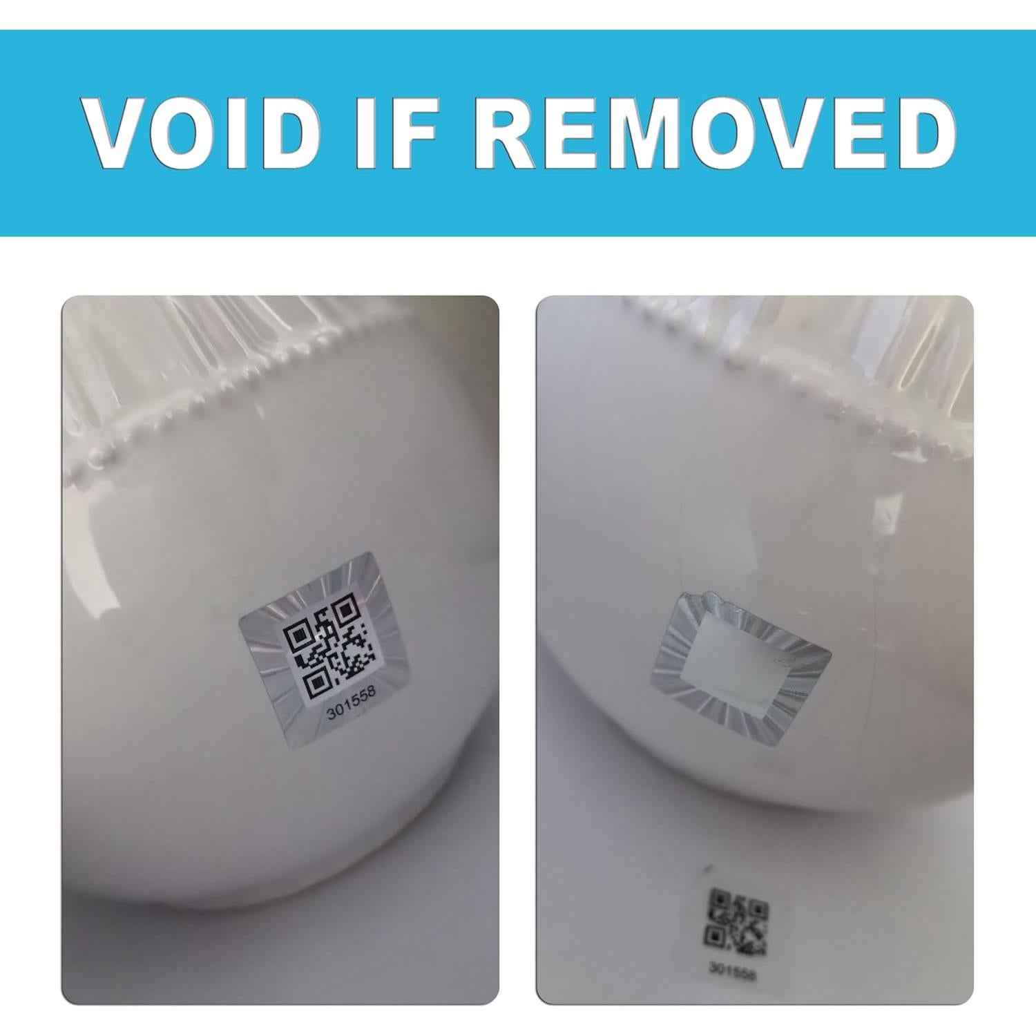 380 Etiquetas de Código QR Holográfico TLK&FBB 2.5x2.5cm