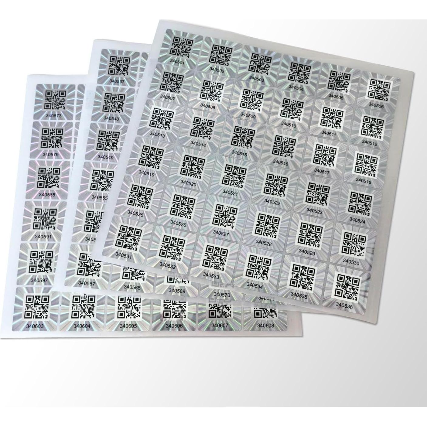 380 Etiquetas de Código QR Holográfico TLK&FBB 2.5x2.5cm