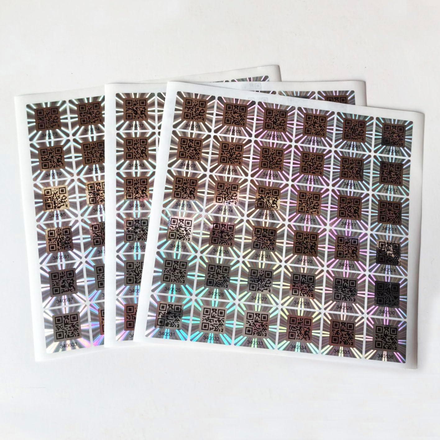 380 Etiquetas de Código QR Holográfico TLK&FBB 2.5x2.5cm