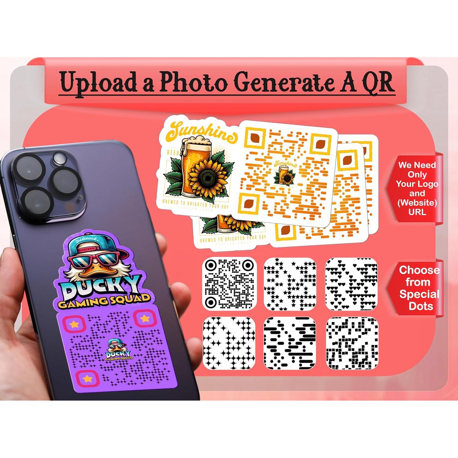 Imán Magnético Personalizado QR Vinilo Multicolor 15x15cm