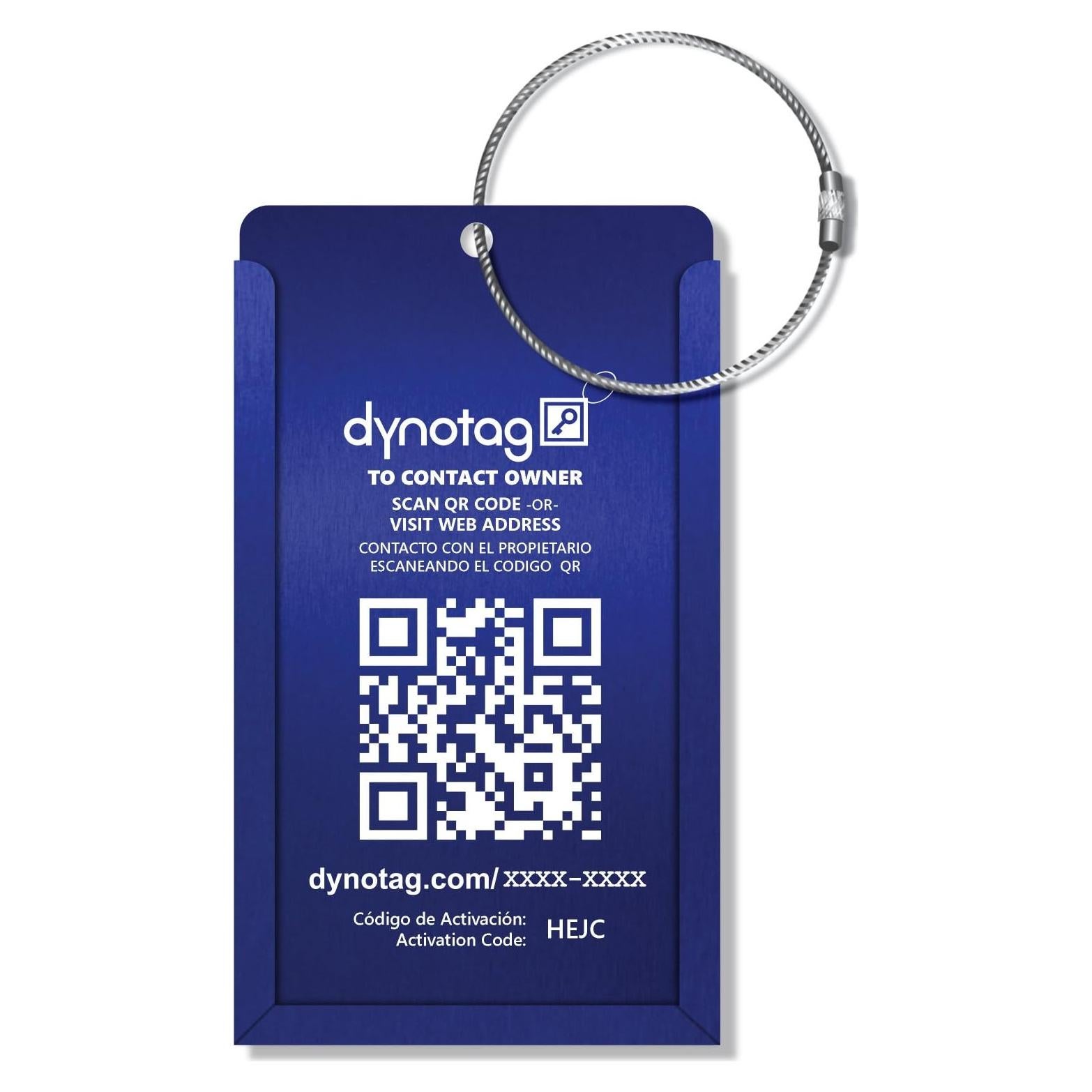 Etiqueta de Equipaje Inteligente Dynotag Aluminio Azul Zafiro