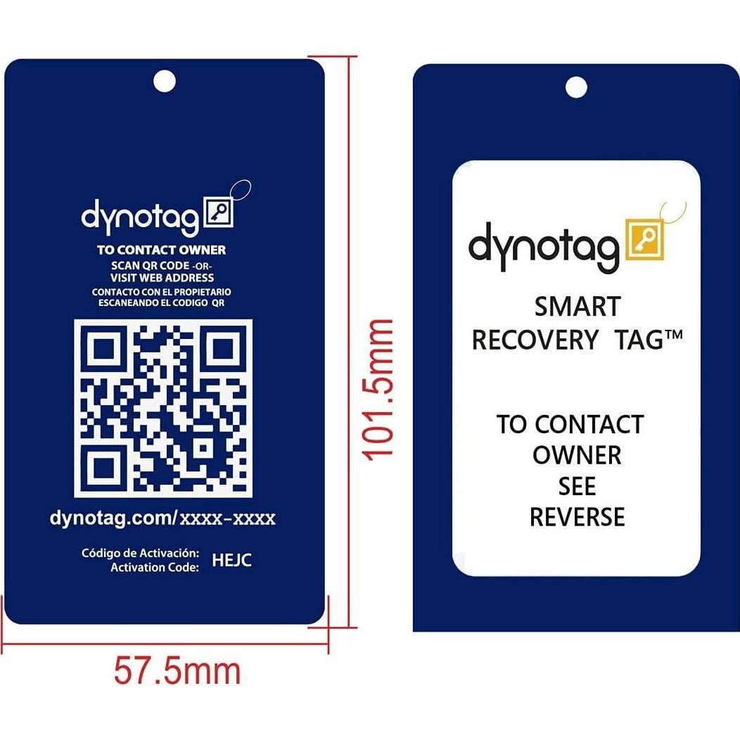 Etiqueta de Equipaje Inteligente Dynotag Aluminio Azul Zafiro