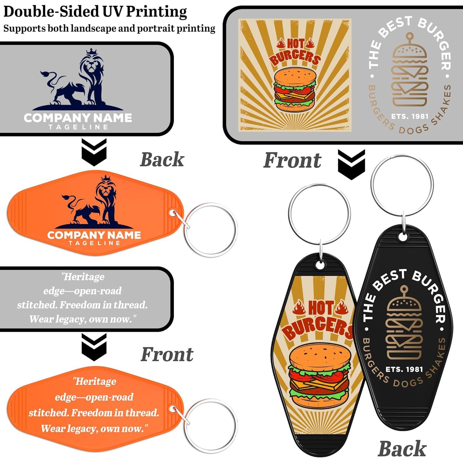 30 Llaveros de Plástico Personalizados Naranja para Hotel