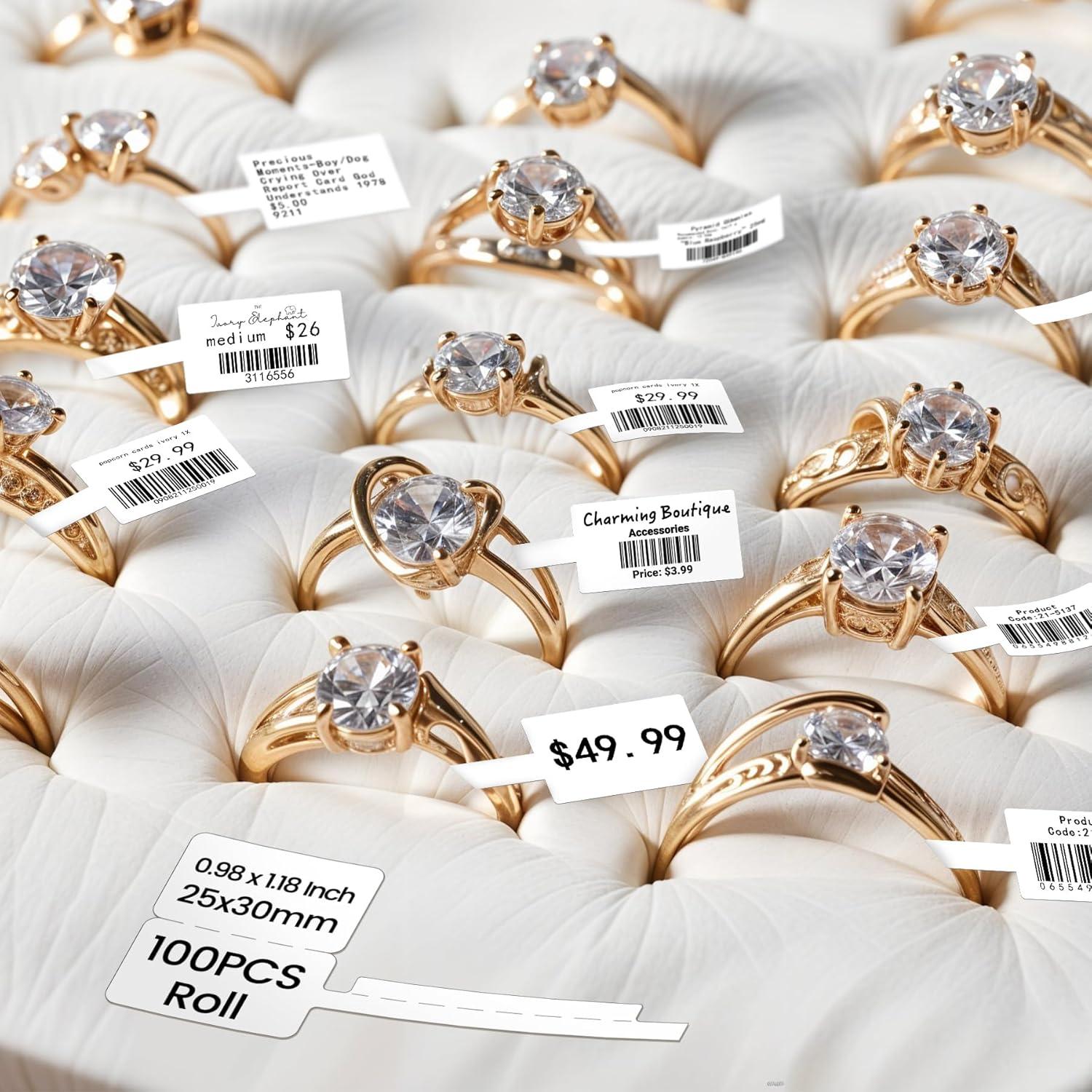 Etiquetas Térmicas Phomemo M110, 100 pcs, 30x25mm, Negro sobre Blanco