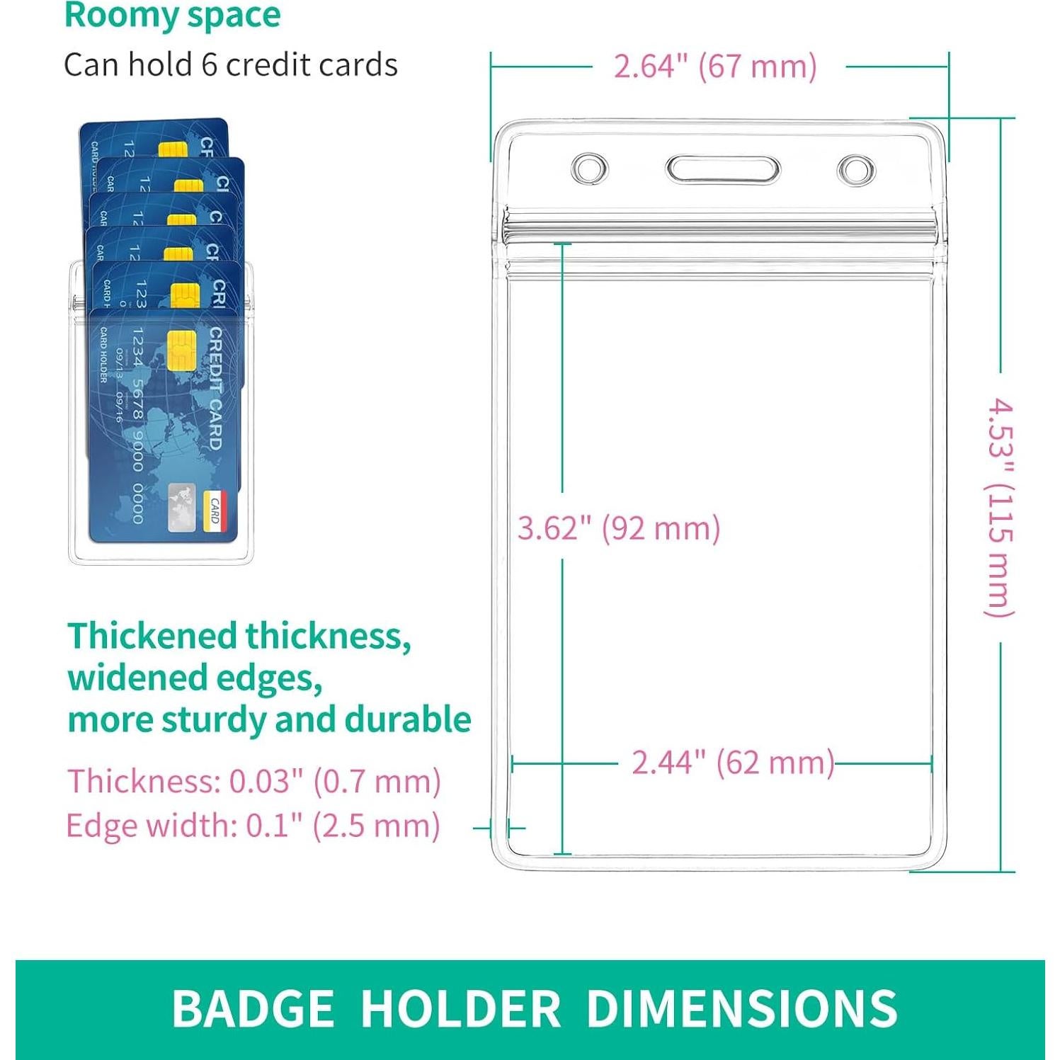 50 Fundas de Identificación Vertical GIBIBU con Cierre Impermeable