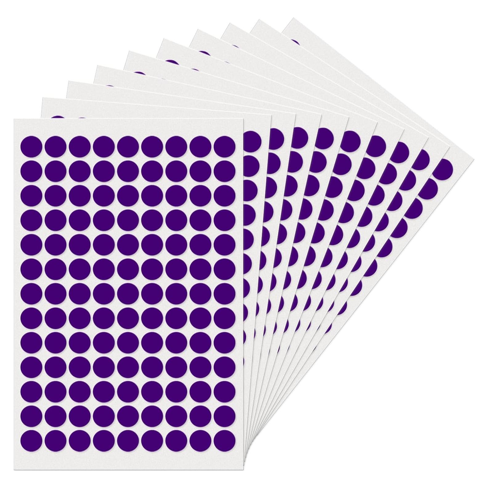 1170 Etiquetas Redondas Autoadhesivas YIKIADA 13 mm Púrpura