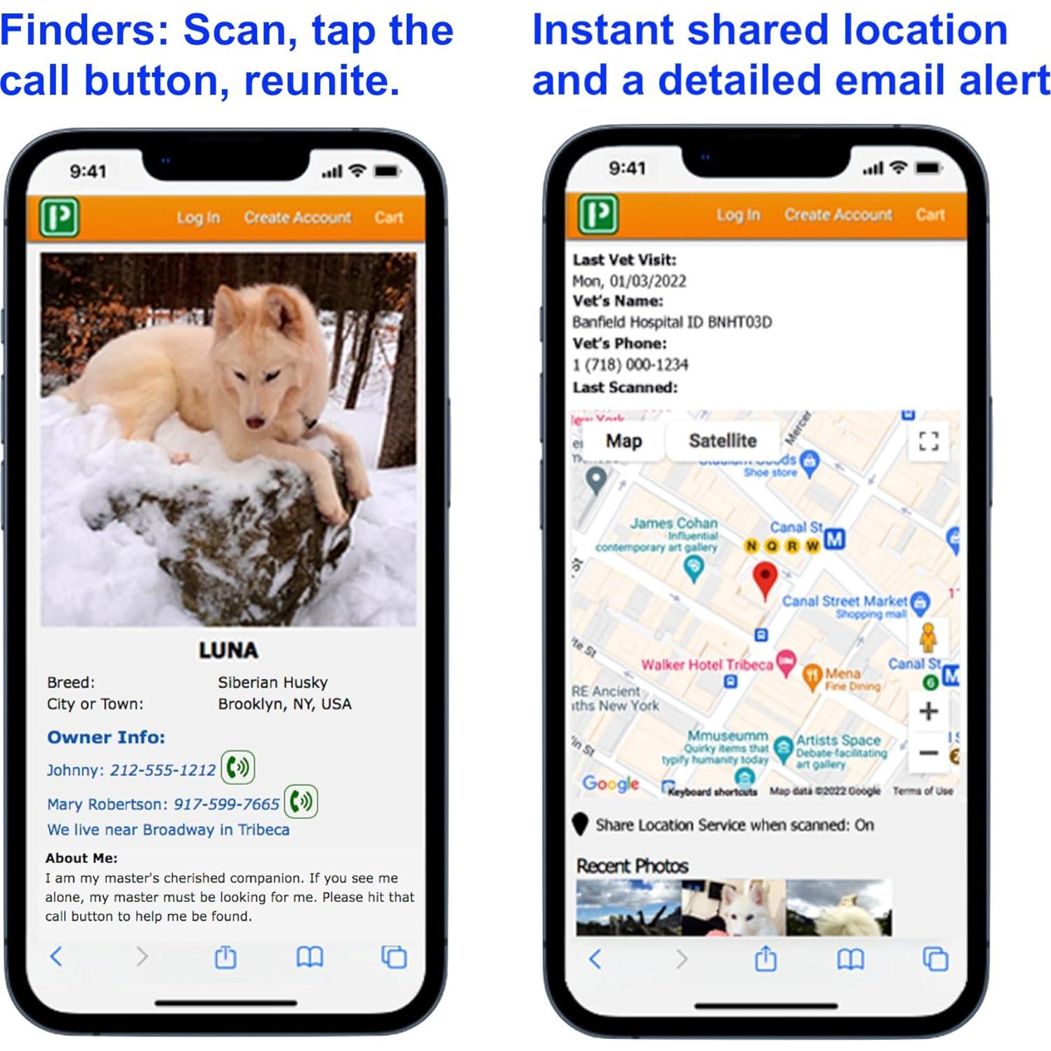 Etiqueta ID Mascotas Aluminio QR Pet Dwelling - Cuadrado Negro