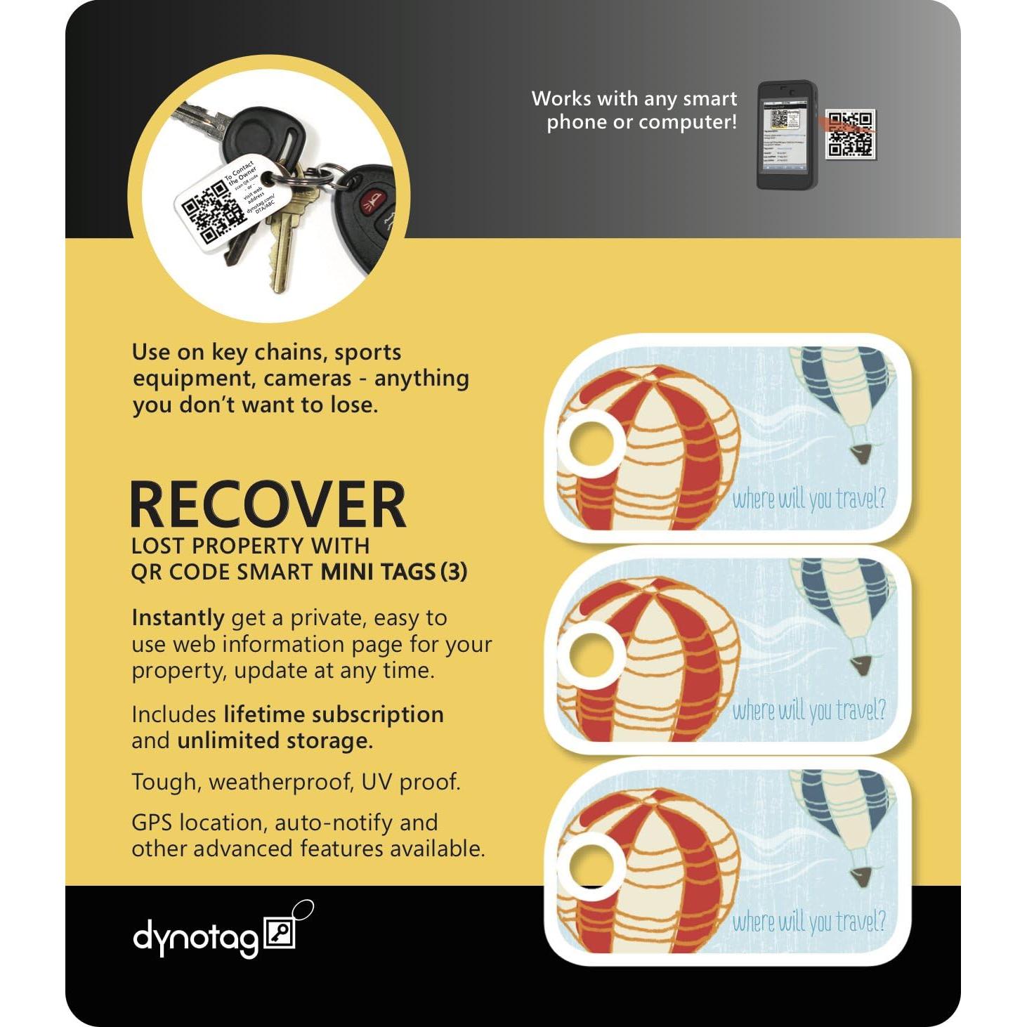 Etiquetas de Identificación Dynotag Mini Inteligentes 3 Unidades
