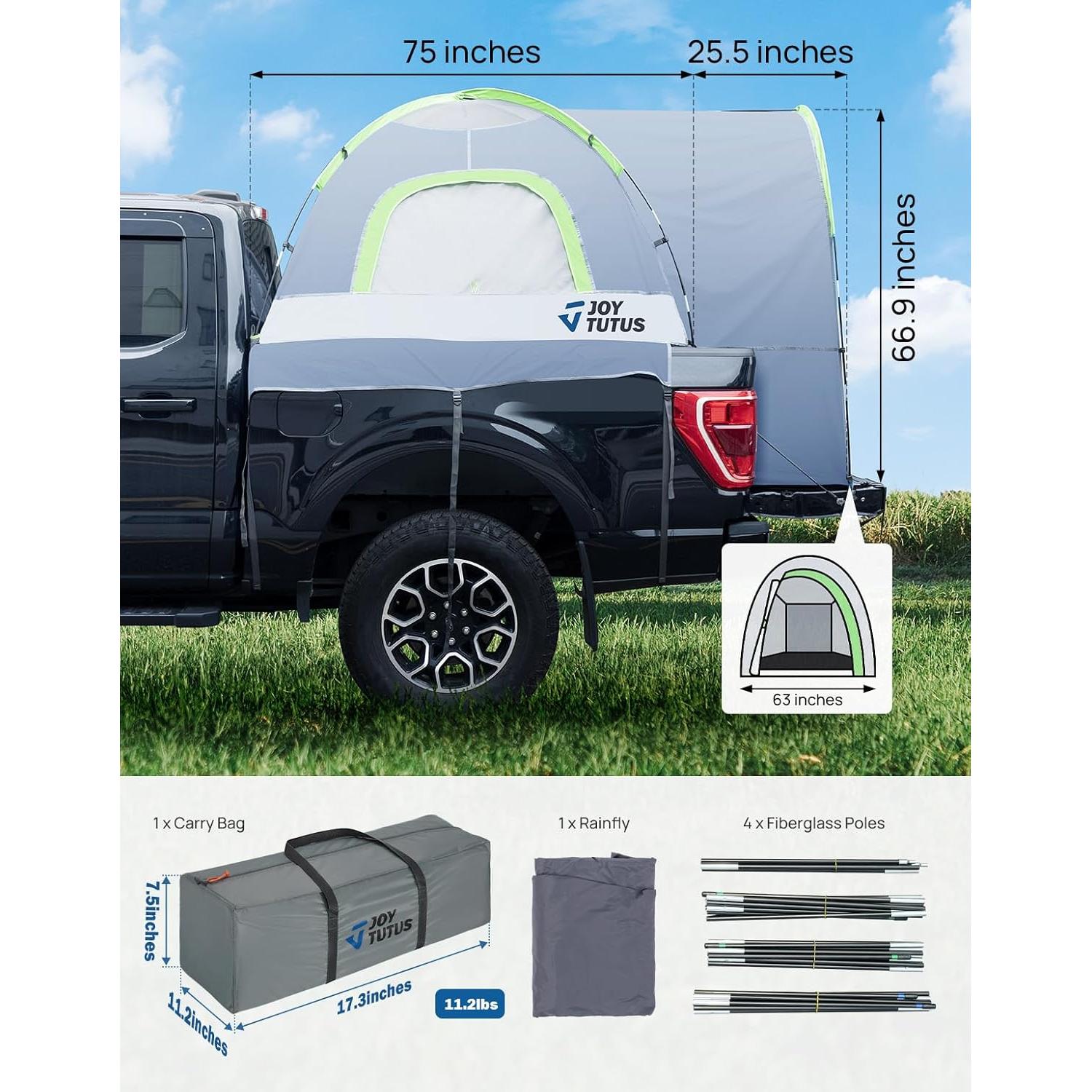 Tienda de Camioneta JOYTUTUS 6.5ft Impermeable para 2 Personas