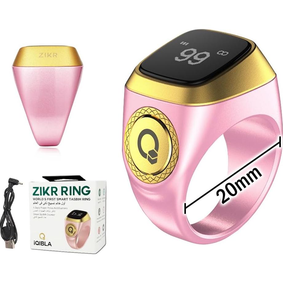 Contador de Anillo Inteligente Kellegour 20mm Rosa con Vibración