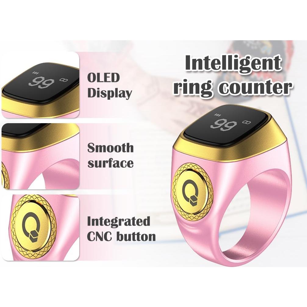 Contador de Anillo Inteligente Kellegour 20mm Rosa con Vibración