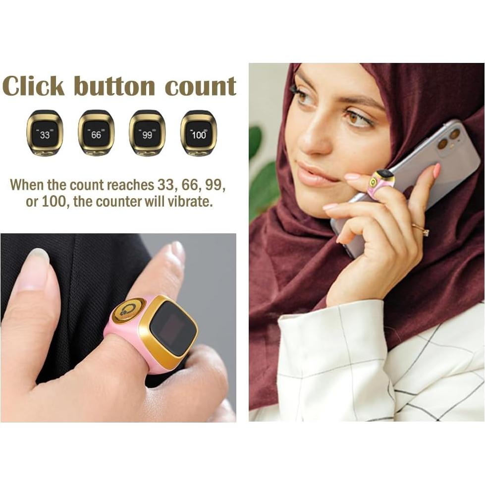 Contador de Anillo Inteligente Kellegour 20mm Rosa con Vibración