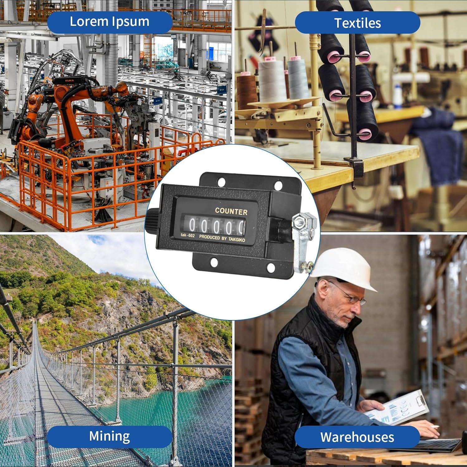 Contador Mecánico de 5 Dígitos YIHAOSSING para Industria