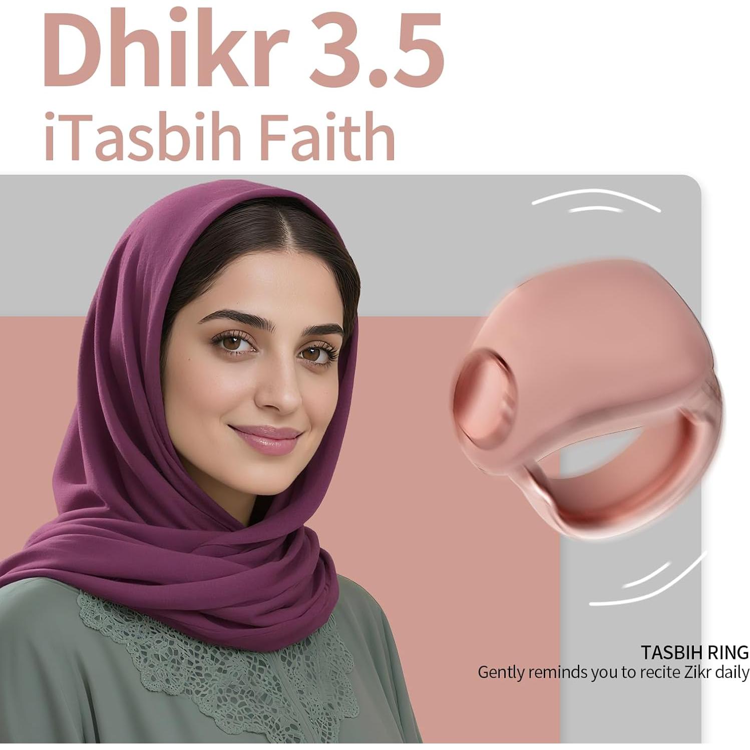 Anillo Inteligente Zikr Rosa - Contador de Tasbih y Alarmas