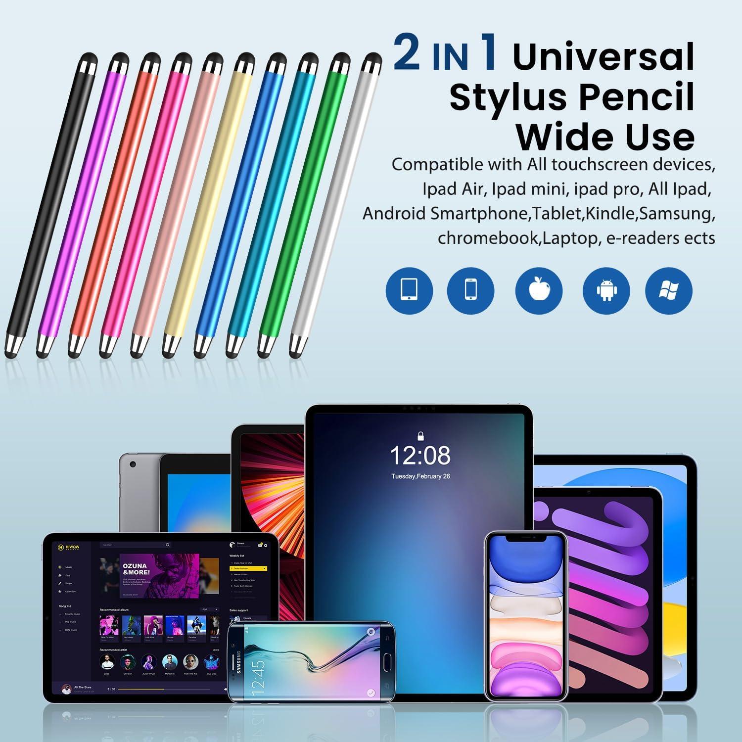 Bolígrafos Stylus Universales 10 Piezas Alta Precisión