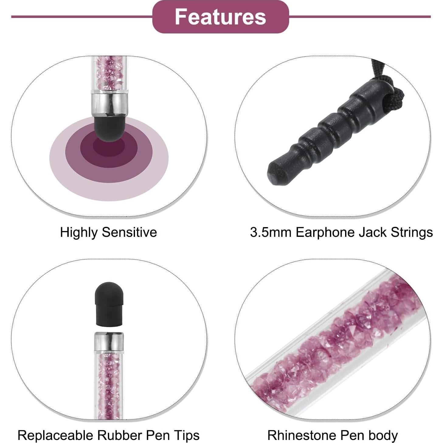 Bolígrafos Stylus MECCANIXITY 5pcs Capacitivo Púrpura