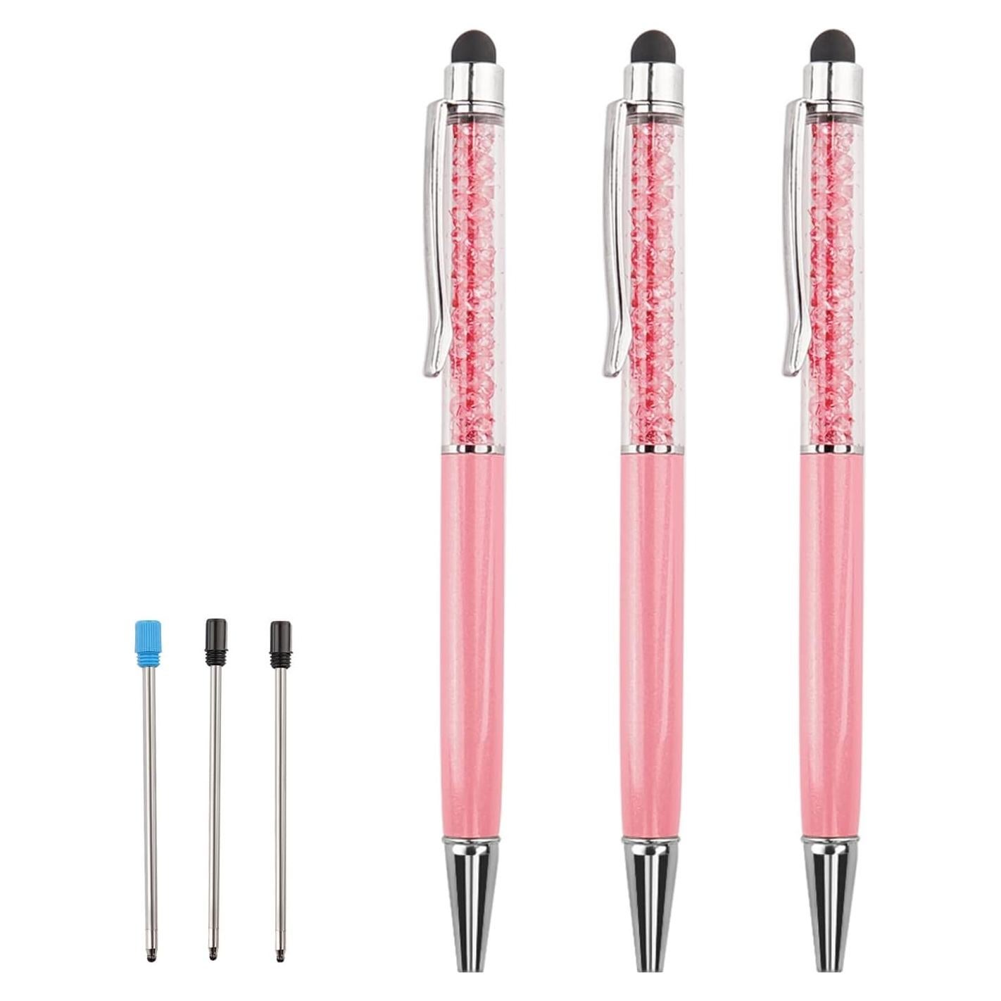Bolígrafos Stylus YOUMI Rosa con Punta Táctil y Recargas 3Pcs
