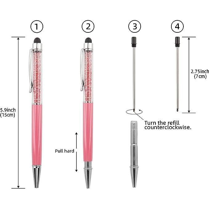Bolígrafos Stylus YOUMI Rosa con Punta Táctil y Recargas 3Pcs